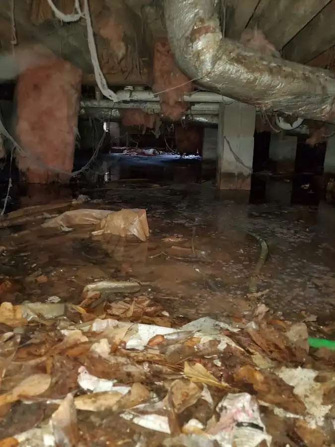 Crawl space flood assessment for Commercial Water Damage Restoration in Quincy